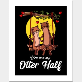 Cute Otter Half Couple Posters and Art